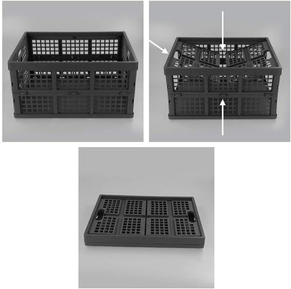 Ramddy 34 3 Packs, Collapsible Milk Crate Quart Stackable Folding Crate for Storage - Save Space