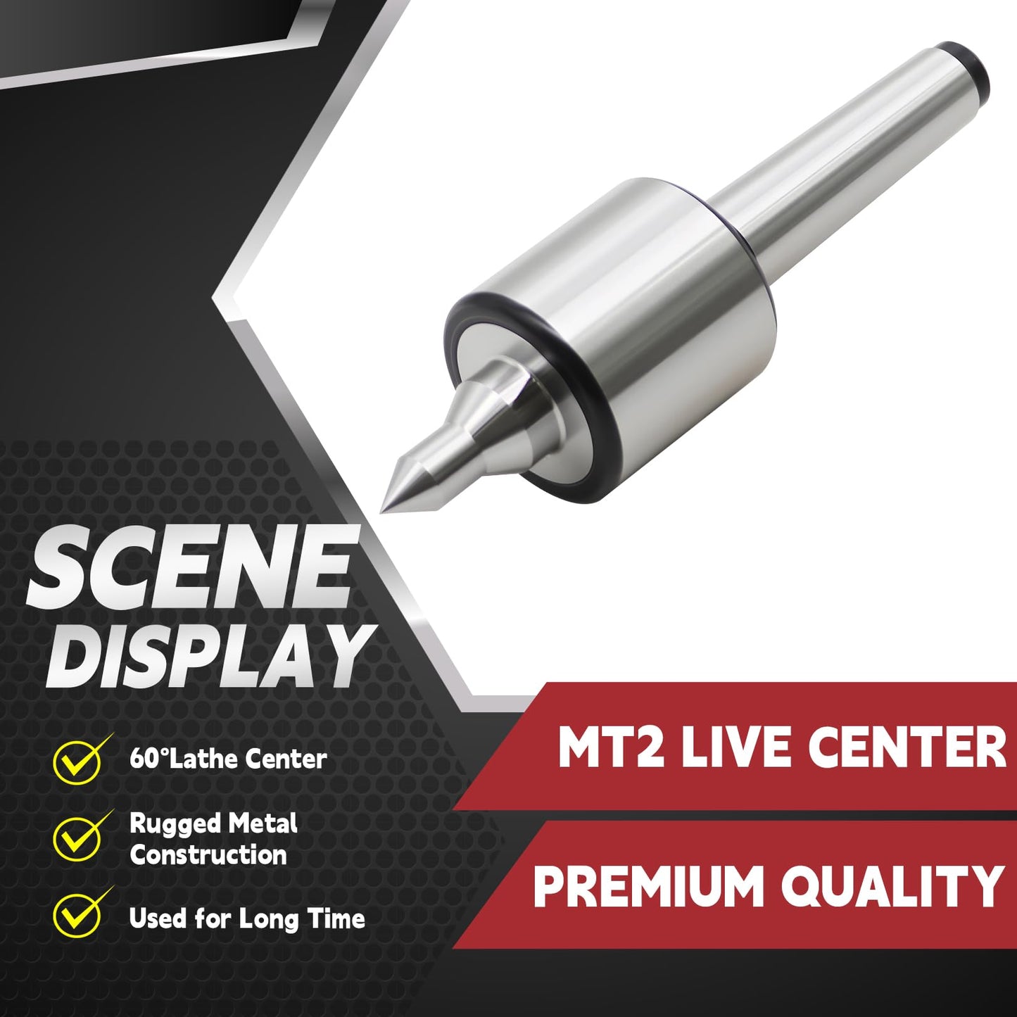 Nakkaa Lathe Center MT2 Live Center 0.0002" High Accuracy 60 Degree with 18mm Shank Diameter for Lathe Wood Metal Turning Tool