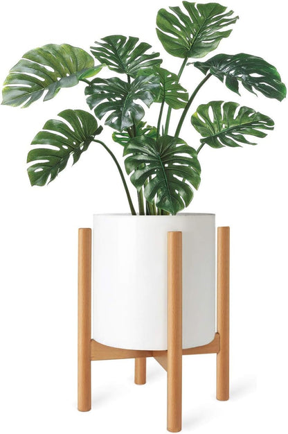 10 Inch Mkono Plant Stand Mid Century Wood Flower Pot Holder (Plant Pot NOT Included) Modern Potted Stand Indoor