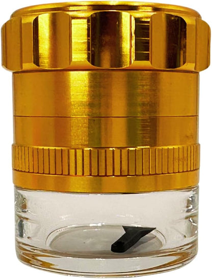 2.5 inch 2.5 Inches 3 Inches) Spice Grinder. herb grinder with jar attached. Jar offers a larger storage capacity.