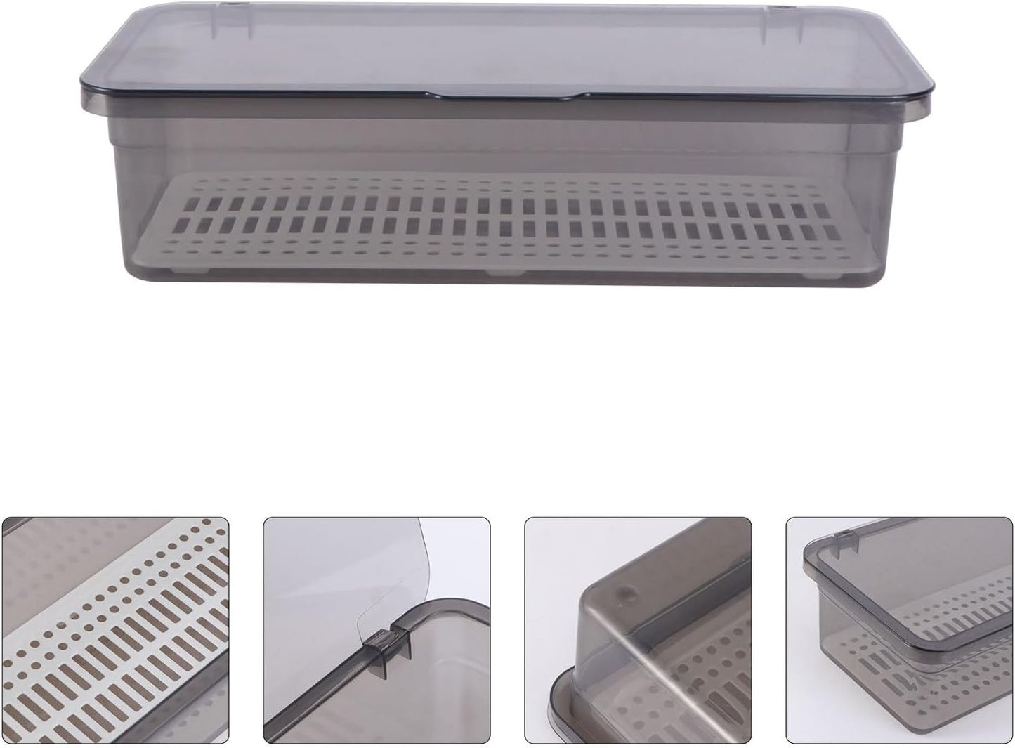 PRETYZOOM Box Storage Container - Grilling Utensils Holder with Lid for Chopsticks and Spatula Storage