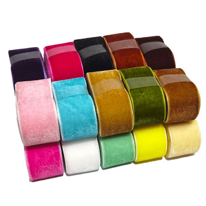 Cuncuny Velvet Ribbon Holiday Party Christmas Wedding Handmade DIY Craft Decor Box Wrapping Velvet Ribbon (Mixed Colors,1''(25mm))
