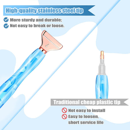ZYNERY 30 PCS Diamond Painting Pens Kit, 13 PCS Stainless Steel Tip for Diamond Painting Accessories with 12 Clay, Diamond Art Pens 5D Diamond Painting Tools for DIY Craft (Blue)
