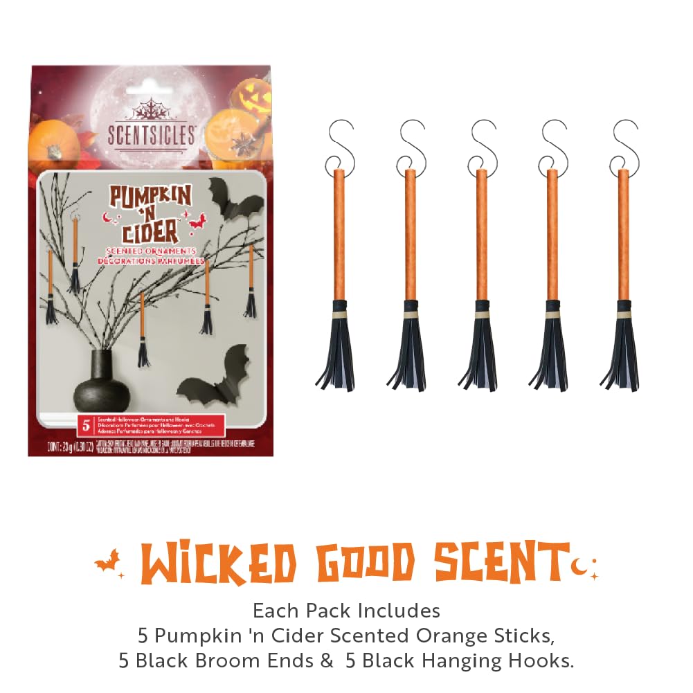 Scentsicles Scented Halloween Brooms-Pumpkin n Cider & Witches Berry Brew