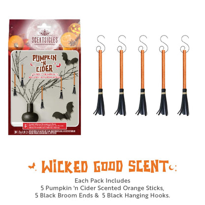 Scentsicles Scented Halloween Brooms-Pumpkin n Cider & Witches Berry Brew