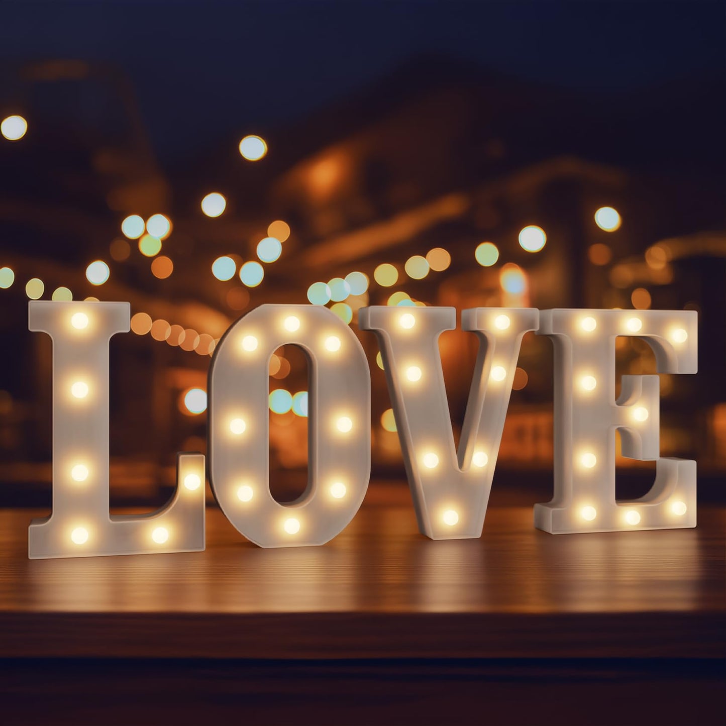 LOVE LED Marquee Signs Light Up Letters, LED LOVE Marquee Letter Lights, Warm White Letter Light for Wedding Proposal Decoration, Romantic Decorative Letters Signs, Battery Operated