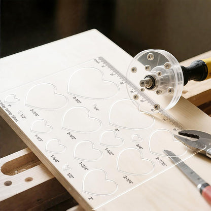 GLASSWINDS 2 Pcs 15 in 1 Acrylic Router Templates for Woodworking Heart Inlay Template Decorative Router Jig Circle Template for Drawing Cut Guide Inlay Tools Accessories