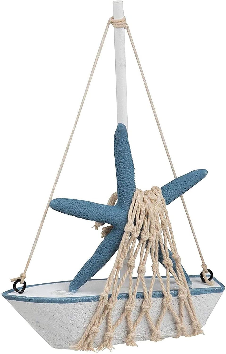 Sailboat 4 Pack, 4.4 6.8 1.25 Sailboat Juvale Mini Wooden Models for Nautical Decor - x x in, Blue & White - Coastal