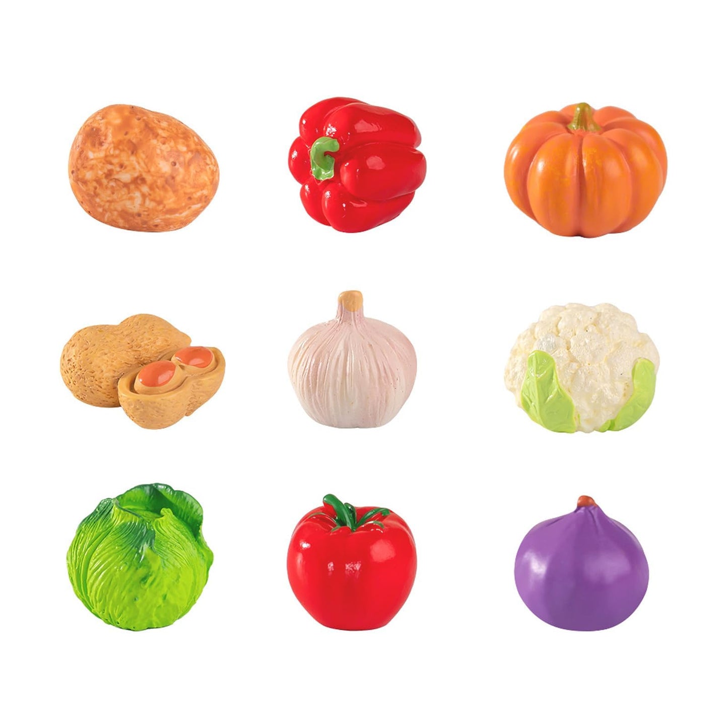 Exasinine 42 Pcs Miniature Food Mini Vegetables Figurines Miniature Baskets for Miniatures Food Kitchen Mini House Store