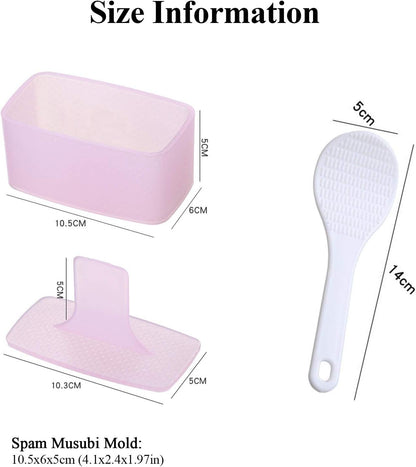Musubi Maker Press, 2 Pack Rice Ball Mold, Rectangle Thousand Layer Sushi Maker Mold (Pink)