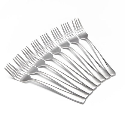 8-Piece Salad Forks Set, Food Grade Stainless Steel Silverware Dinner Fork, Flatware Forks Use for Home, Kitchen, Restaurant, Dishwasher safe - 7 Inches