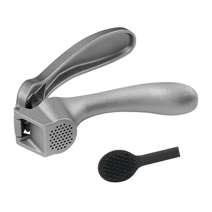 Garlic Press, Garlic Mincer Easy-squeeze Ergonomic Handle, Rust Proof, No Need To Peel, Professional Ginger Press & Garlic Crusher with Handy Cleaning Brush- Dishwasher Safe