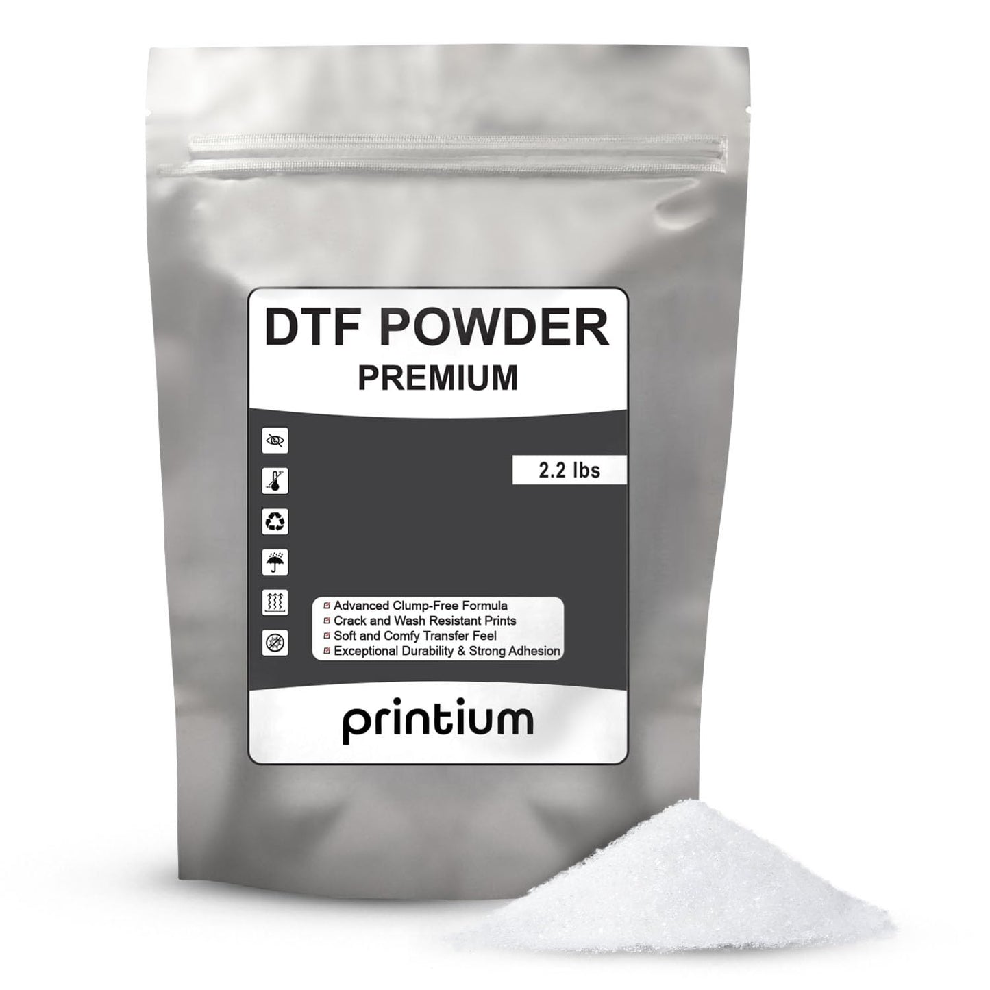 DTF Powder Premium 2.2 lbs (1KG / 35.3 oz) – Hot Melt Adhesive for DTF Heat Transfers – for Thin & Lightweight Fabrics – Soft & Strong Adhesion – Clump-Free Formula – Crack & Wash Resistant