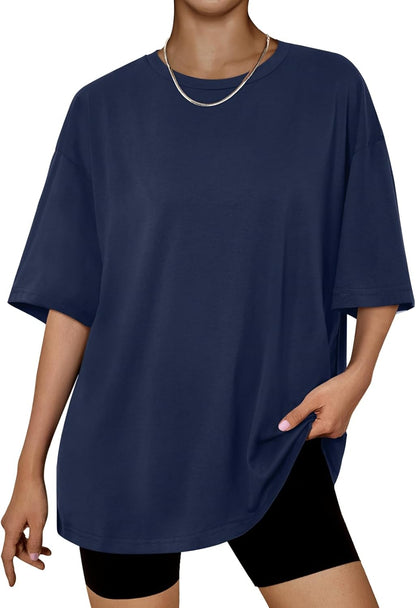 Trendy Queen Womens Oversized Summer T Shirts Plus Size Batwing Cute Casual Tops Short Sleeves Fashion Workout Clothes