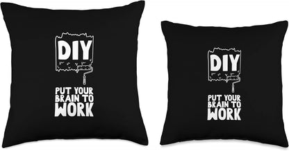 DIY Put Your Brain to Work Throw Pillow, 18x18, Multicolor