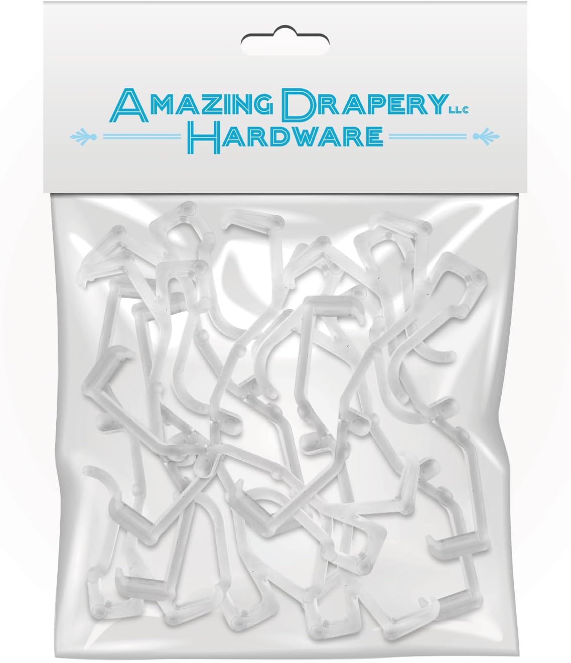 Amazing Drapery Hardware 2.5 Inch Clear Valance Clips for Blinds & Window Shades, 10-Pack