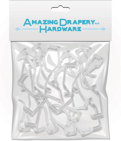 Amazing Drapery Hardware 2.5 Inch Clear Valance Clips for Blinds & Window Shades, 10-Pack