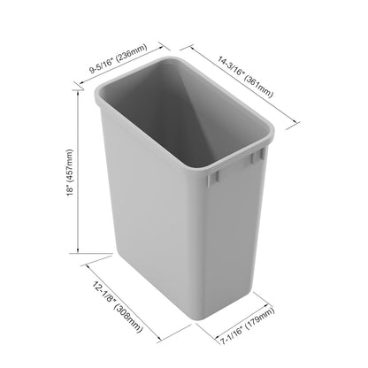 35L 37Qt/9.2Gal, 4000 35 04) Dowell Wastebasket Trash Container, Plastic, Stackable, for Kitchen/Bathroom/Office, Fits