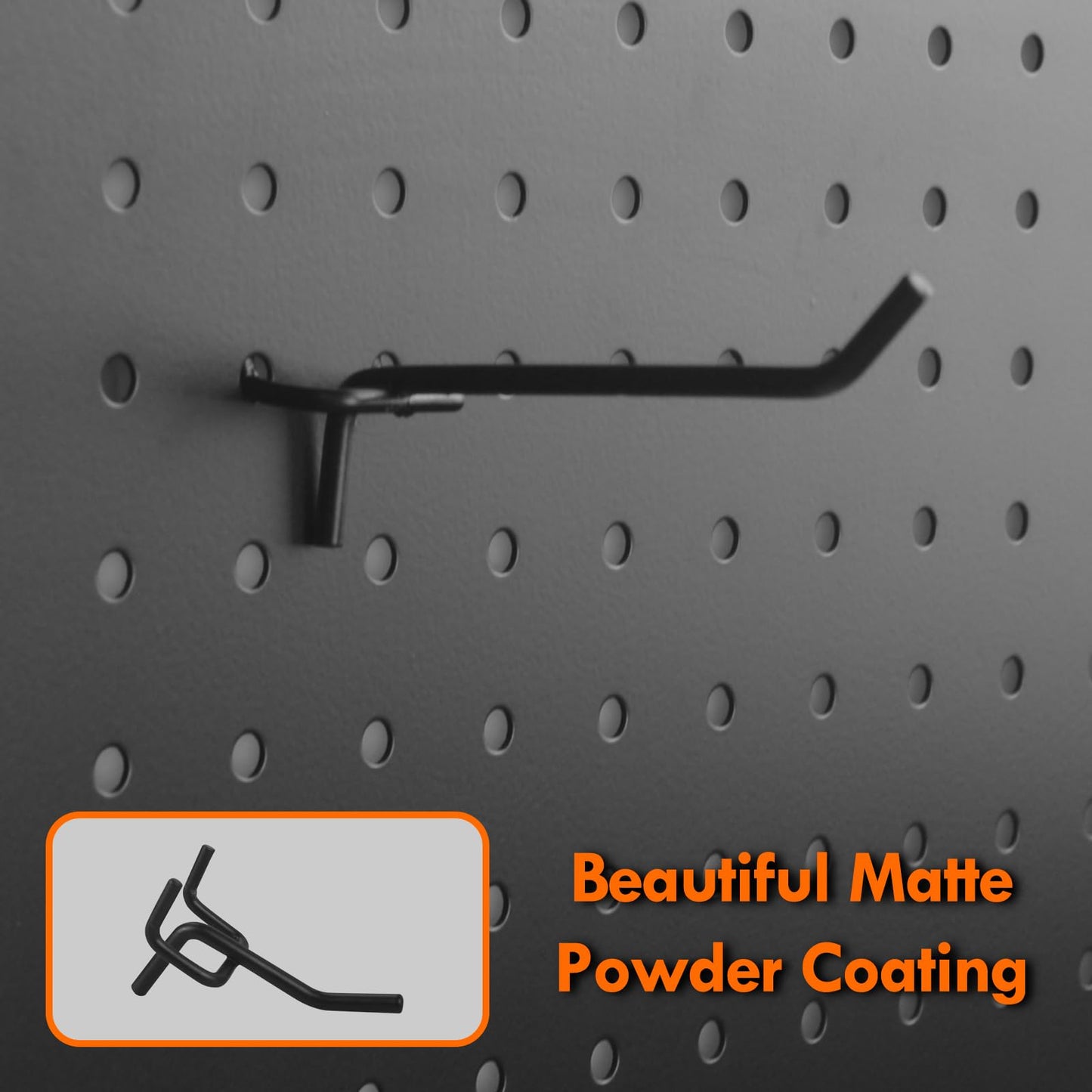 G.CORE Pegboard Hooks Accessories - 30pcs 2inch Metal Peg Board Tool Hangers, Fits 1/8 1/4 Pegs Slots, Pegboard Wall Organizer Shelving Racks, Hanging Display Storage Holders for Garage Craft (Black)