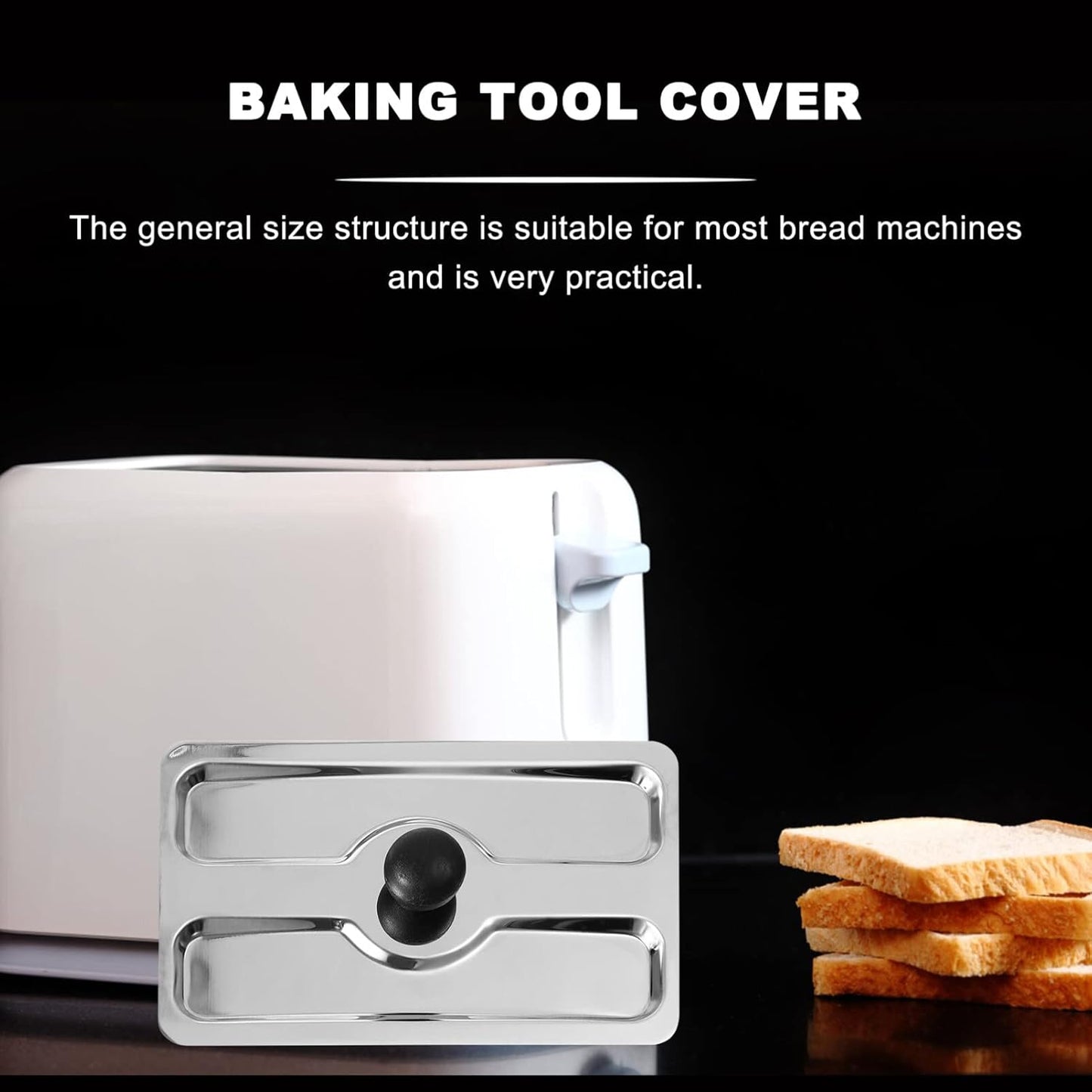 LIFKOME Metal Toaster Dust Covers, Stainless Steel Electric Bread Maker Upper Covers for Toaster Appliance Accessories