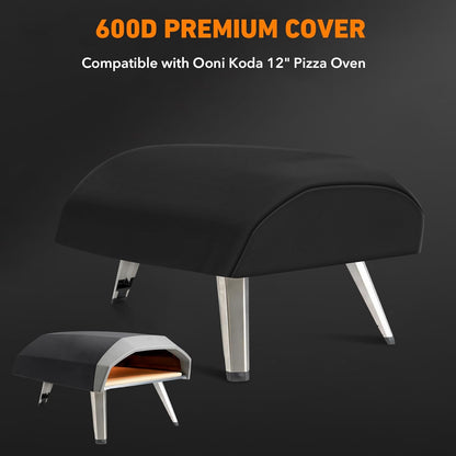 ZBXFCSH Heavy Duty 600D Polyester Cover for Ooni Koda 12 Gas Pizza Oven, Portable Indoor Outdoor Waterproof BBQ Cover.