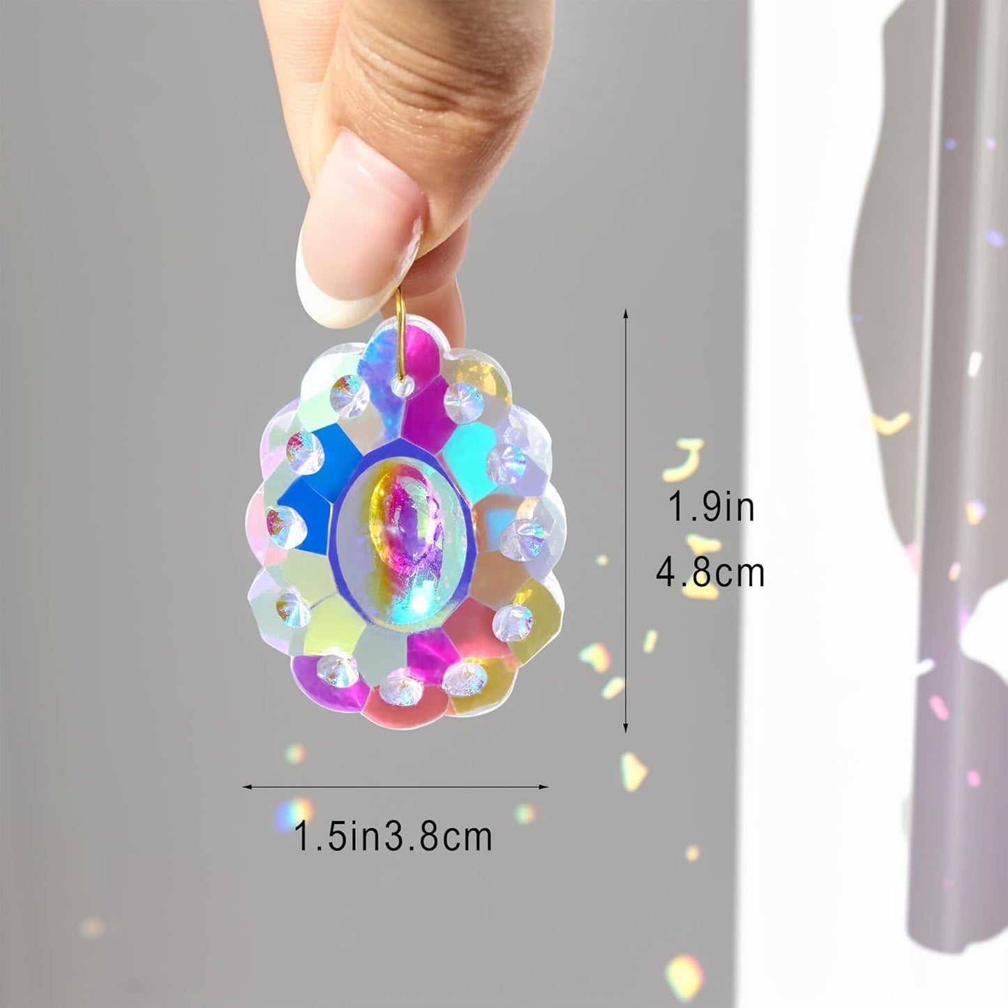 12pcs 50mm HDCRYSTALGIFTS Crystal Prisms Suncatcher for Window Rainbow Maker Chandelier Crystals Hanging Sun Catchers