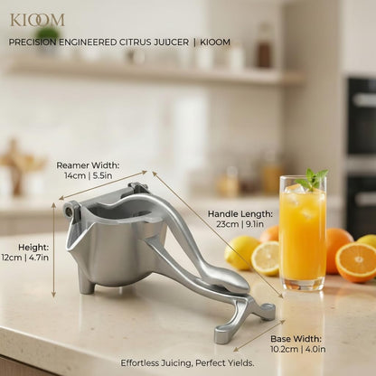 KIOOM Manual Juicer Hand Press – Handheld Fruit Juicer Squeezer for Orange, Lemon, Lime & Citrus – Heavy Duty Metal Juice Squeezer with Non-Slip Base