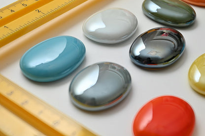 Mosaic Tiles Stained Glass, Textured Glass Mosaic Making with Handmade for DIY Art Crafts，Home Decorations - Flat Glass Beads Shape About 10Pcs 190G(0.42LB)