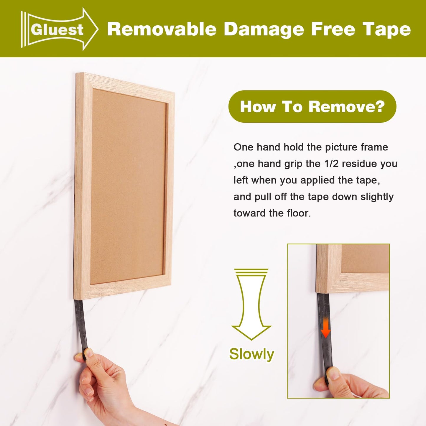 Double Sided Tape Heavy Duty,0.39INx 16.5FT Removeable Mounting Tape No Damage Wall Tape Damage Free Picture Hanging Strips,Strong Adhesive Strips Foam Tape for Home Office Decor Poster Art Craft
