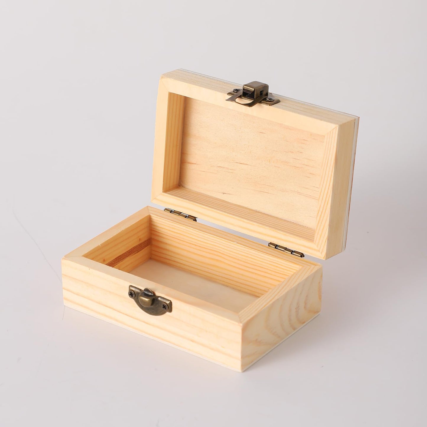 36 pcs Small Wooden Box for Crafts, 4.3inX2.7inX1.8in Unfinished Wooden Boxes with Lid Keepsake Box for Jewelry Storage DIY Crafts