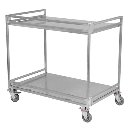 Generic 2 Shelf Rolling Cart Utility Commercial Cart with Wheels 660lbs Capacity with Handle for Warehouse/Garage/Cleaning/Manufacturing