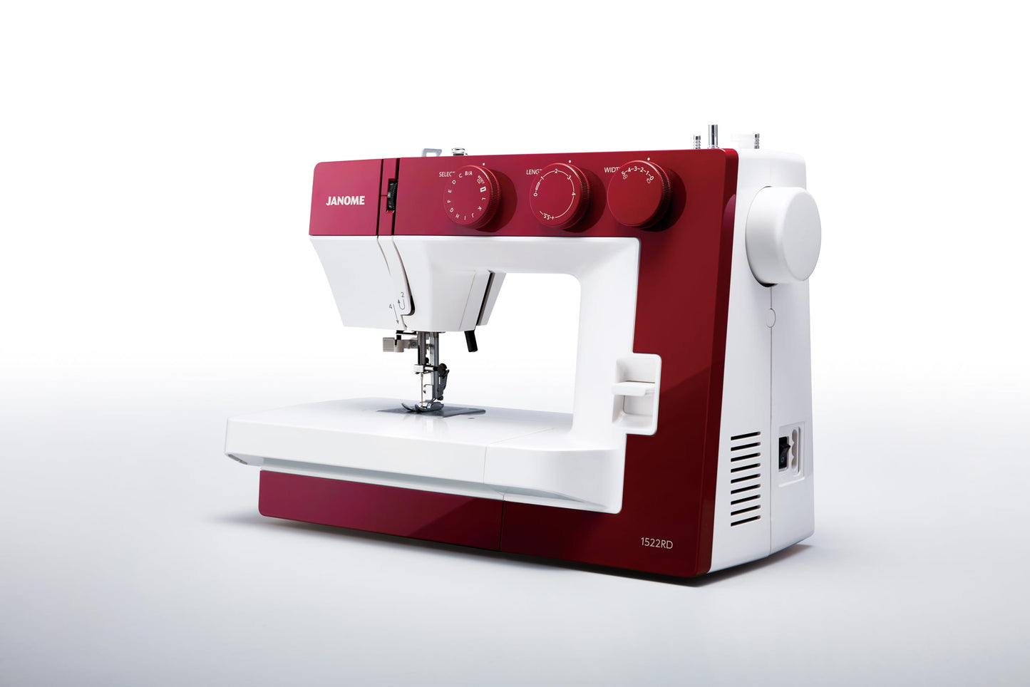 Janome 1522RD Mechanical Sewing Machine - Aesthetic Red Sewing Machine for Beginners, 22 Built in Stitches, 1 Step Buttonhole, Heavy Duty Metal Frame, Built in Needle Threader for Easy Use