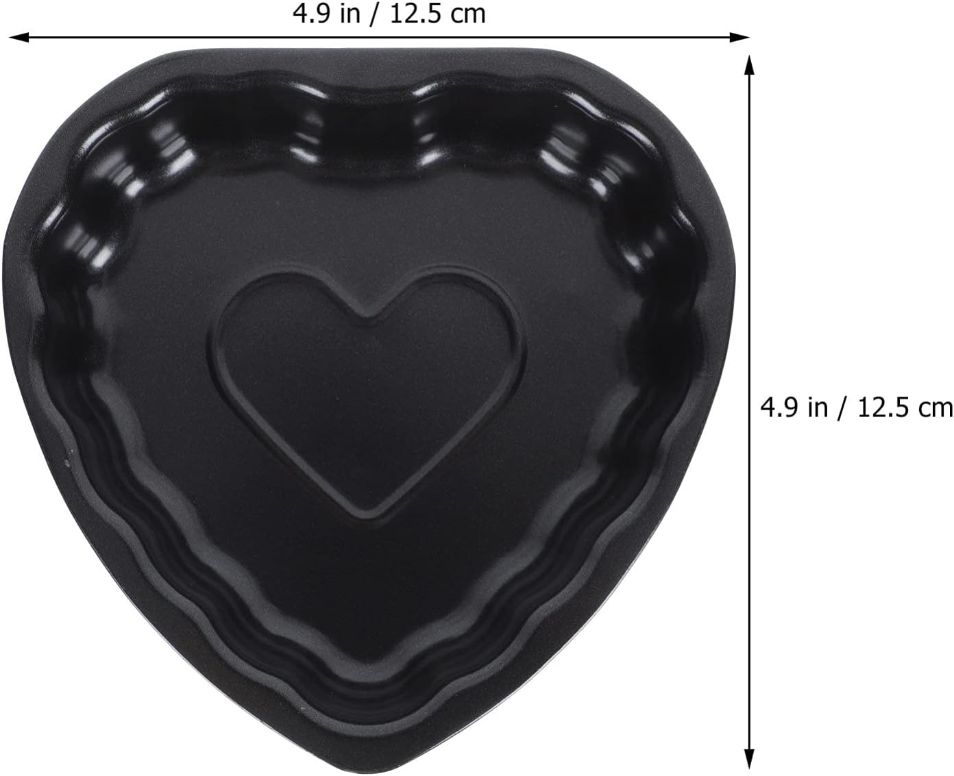 Yardwe 2pcs Round Nonstick Baking Metal Heart Shape Cake Pans for Fondant, Cookie, Chocolate, Cupcake
