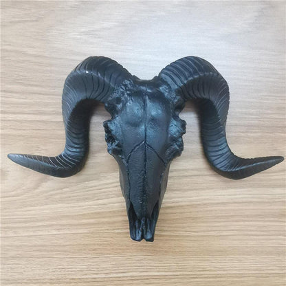 Wall Hanging Decoration 3D Shofar Skeleton Ornament Sheep Resin Bone Art Crafts Resin Crafts Halloween Decor Gifts