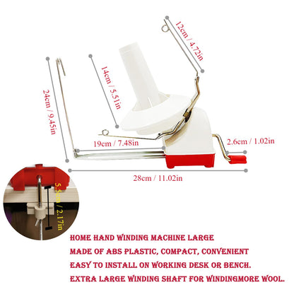 Yarn Ball Winder, 10oz Swift Yarn Winder Large Capacity Yarn Winder Easy to Set up and use,4 pcs Pom Pom Makers+1 1 Scissors