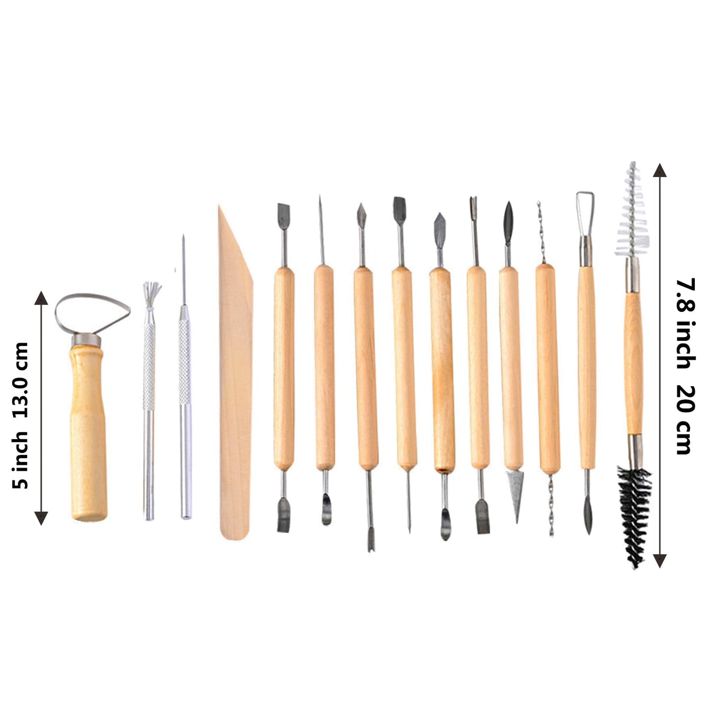 S & E TEACHER'S EDITION 19 Pcs Pottery Tools & Clay Sculpting Tools, Double Sided Ceramic Clay Carving Tool Set for Pottery Modeling Smoothing.