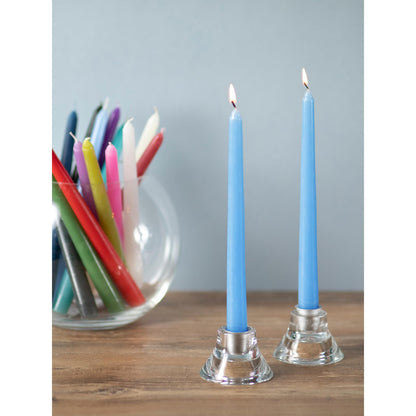 CANDWAX Light Blue 12 inch Taper Candles Set of 4 - Unscented Smokeless Dripless Tapers for Dinner Table, Home Decor, Easter Decor, Party, Wedding and Ordinary Dinners - Spring Candles