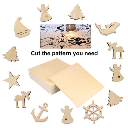 20 PCS 8 Inch Square Basswood Board, Thickness 6 mm, Basswood Sheets, balsa Wood Sheet,Plywood Sheets for Laser, CNC Cutting, Wood Burning, Drawing Painting, Wood Engraving,by GNIEMCKIN