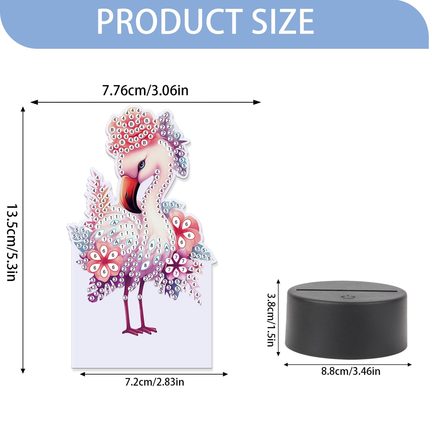 JISHSHAY Diamond Painting Night Light Diamond Art Table Lamps Gem Art LED Lights Gem Painting Desk Lamp Mosaic Kits for Adults DIY Kits for Adults Paint by Numbers with Special Drills Flamingo