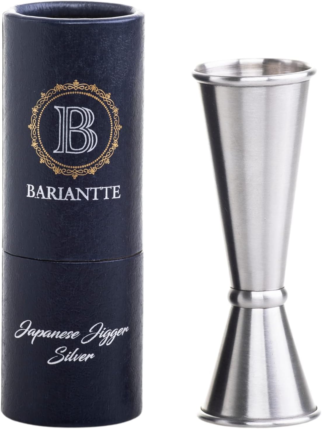 BARIANTTE Cocktail Jigger for Bartending, 2 oz 1 oz Japanese Measuring Shot Glass - Silver