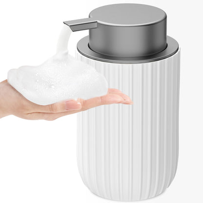 Ceramic Foaming Soap Dispenser, 12 oz Bathroom Foam Hand Soap Dispenser, Refillable Lotion Soap Dispenser with Removable Pump for Kitchen Hand Wash Dispenser, Modern Home Decor(2Pack-Black)