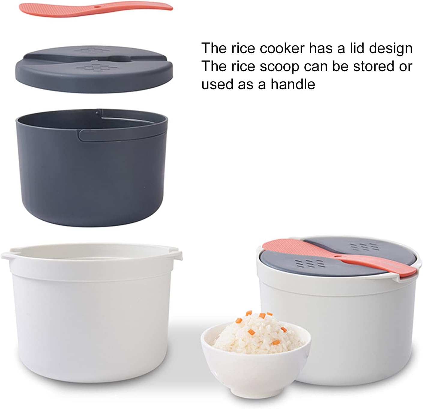 M Cuisine Microwave Rice Cooker, Small Appliances, 2 Layer Rice Steamer, High Temperature Resistant Steam Pot