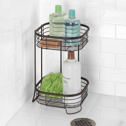 2 iDesign Forma Free Standing Bathroom or Shower Storage Shelves for Towels, Soap, Shampoo, Lotion, Accessories - Tier