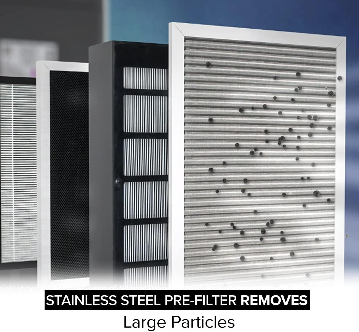 Nuwave OxyPure Stainless Steel Pre-Filter for Large Room, Removes Larger Particles and Allergens