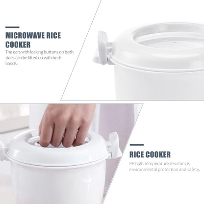 Microwave Rice Cooker Rice Steamer: Round Microwave Food Container for Rice, Chicken, Pasta Cooking