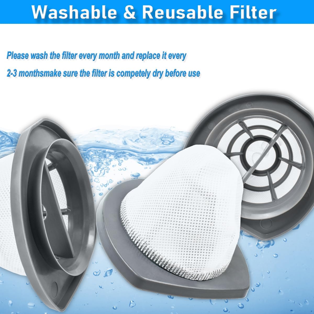 4 Pack Vacuum Filters for Bissell 2033, 20331, 20333, 20334, 20336, 20339, 2033M Featherweight Stick Vacuum Cleaner