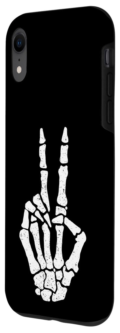 Halloween Skeleton Hand Peace Sign Funny Costume Case for iPhone XR