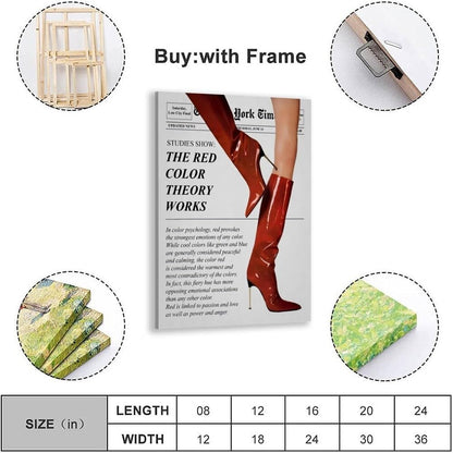 Generic 8x12inch Trendy Framed Newspaper Wall Art Prints Preppy Girly Room Decor Feminist Wall Decor Aesthetic Funky