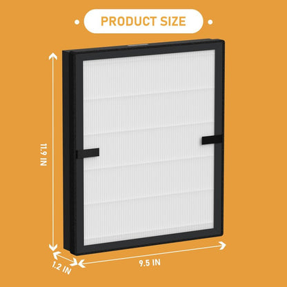 Allisfresh E-200 True HEPA Filter Replacement Compatible with Lunino E-200 Air Cleaner Purifier, 3-in-1 Filtration System with Activated Carbon Filter, 2 Pack White