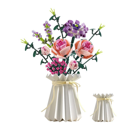 Chodia Flower Bouquet Building Blocks Artificial Pink Botanical Collection Bricks Sets Toys Kits Christmas X'Mas Valentine Gifts Birthday Creative Gifts for Adults Mom Girlfriends